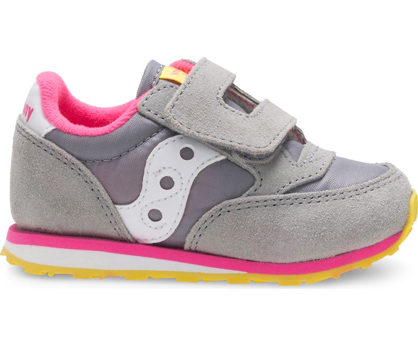 Saucony Baby Jazz Hook & Loop Sneakers Kinderen Grijs Roze | BHI241809