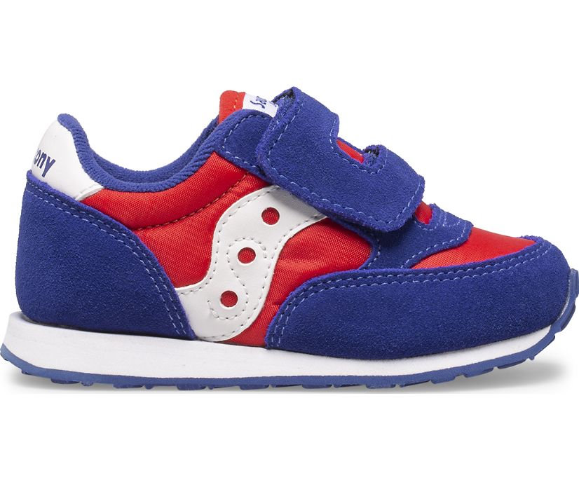 Saucony Baby Jazz Hook & Loop Sneakers Kinderen Rood Wit Blauw | CSX136024