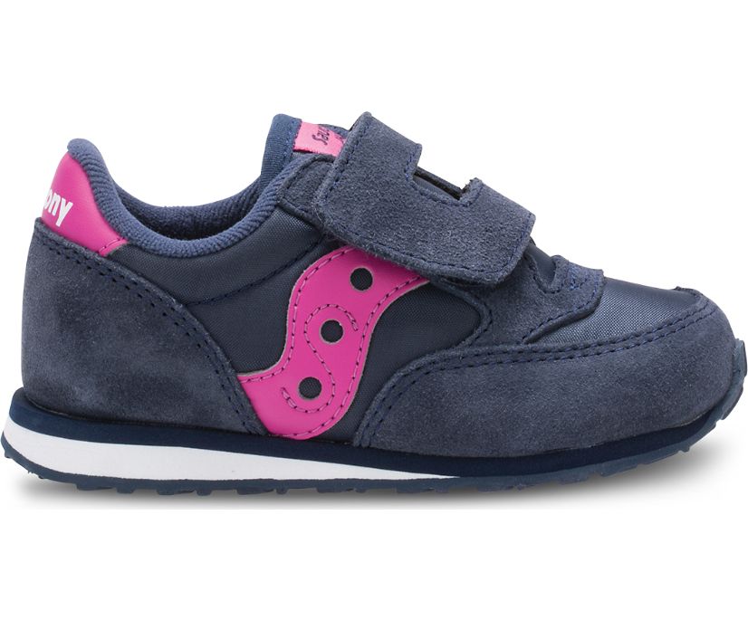 Saucony Baby Jazz Hook & Loop Sneakers Kinderen Donkerblauw Roze | MEJ978651