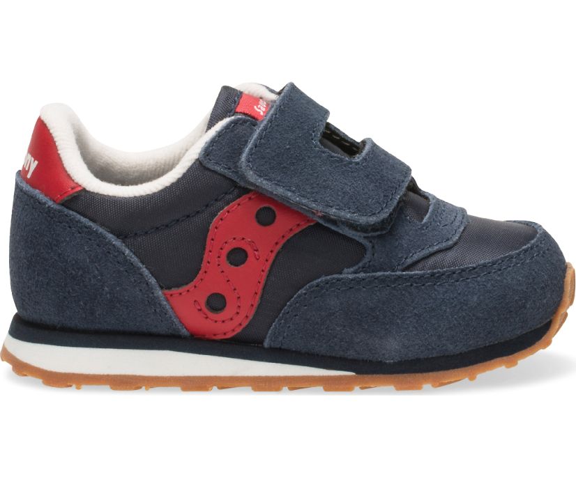 Saucony Baby Jazz Hook & Loop Sneakers Kinderen Donkerblauw Rood | UWC341829