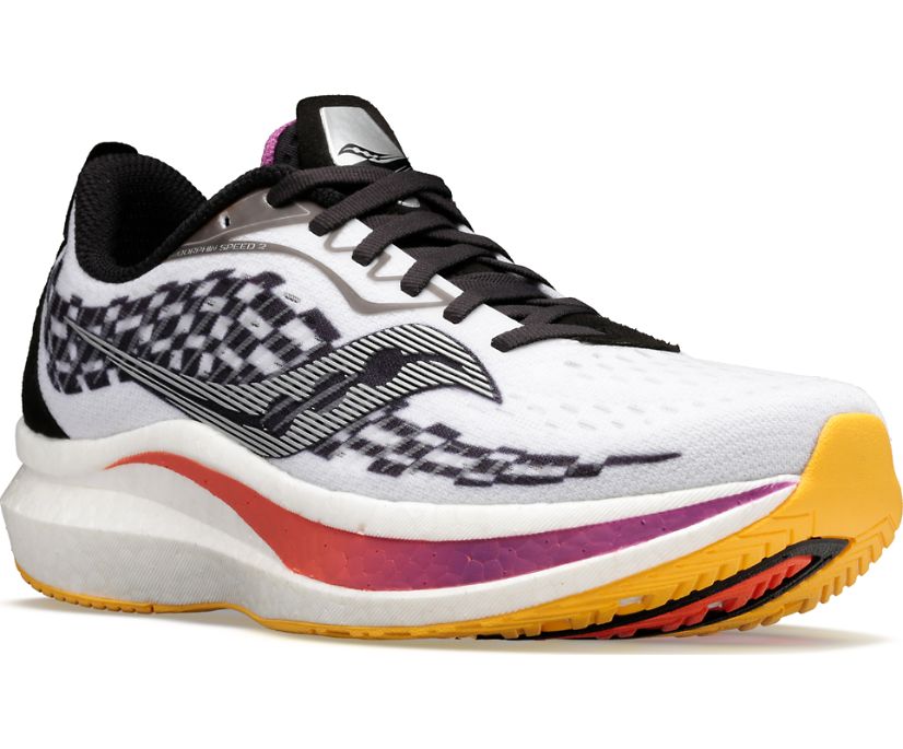 Saucony Endorphin Speed 2 Hardloopschoenen Dames Wit Zwart | ADK039154