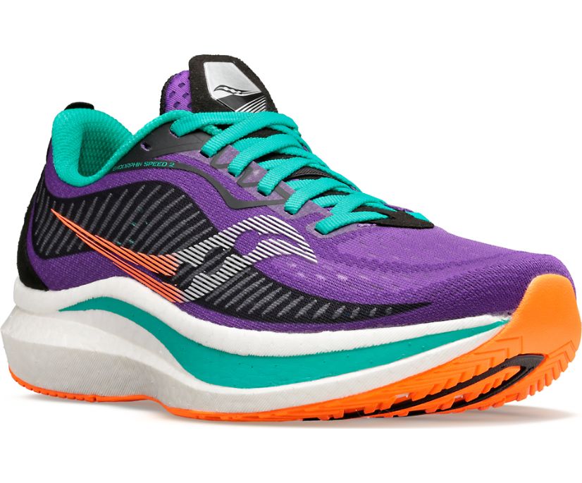 Saucony Endorphin Speed 2 Hardloopschoenen Dames Paars Zwart Turquoise | HMD487169