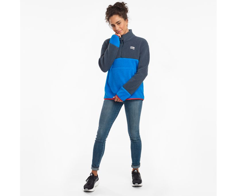 Saucony Fireside Fleece Anorak Jassen Dames Blauw | FAW519082