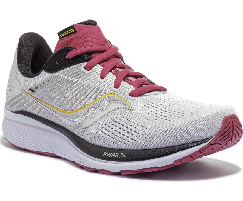 Saucony Guide 14 Hardloopschoenen Dames Grijs Bordeaux | SIQ948523