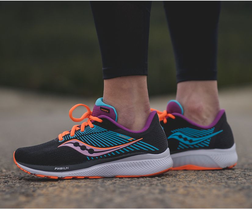 Saucony Guide 14 Hardloopschoenen Dames Zwart Oranje | XSH738465