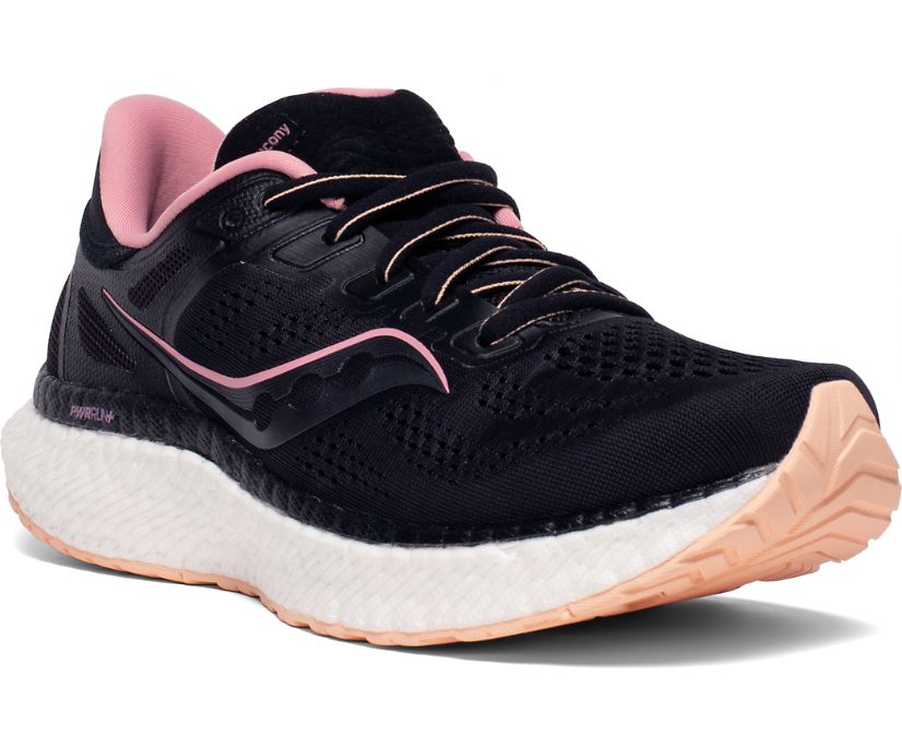 Saucony Hurricane 23 Hardloopschoenen Dames Zwart Roze | UTA367195