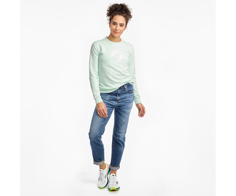 Saucony Rested Crewneck Overhemd Dames Blauw | 792-BDWYIP