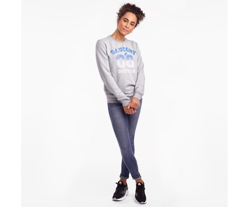 Saucony Rested Crewneck Overhemd Dames Lichtgrijs | 536-QMDBSY