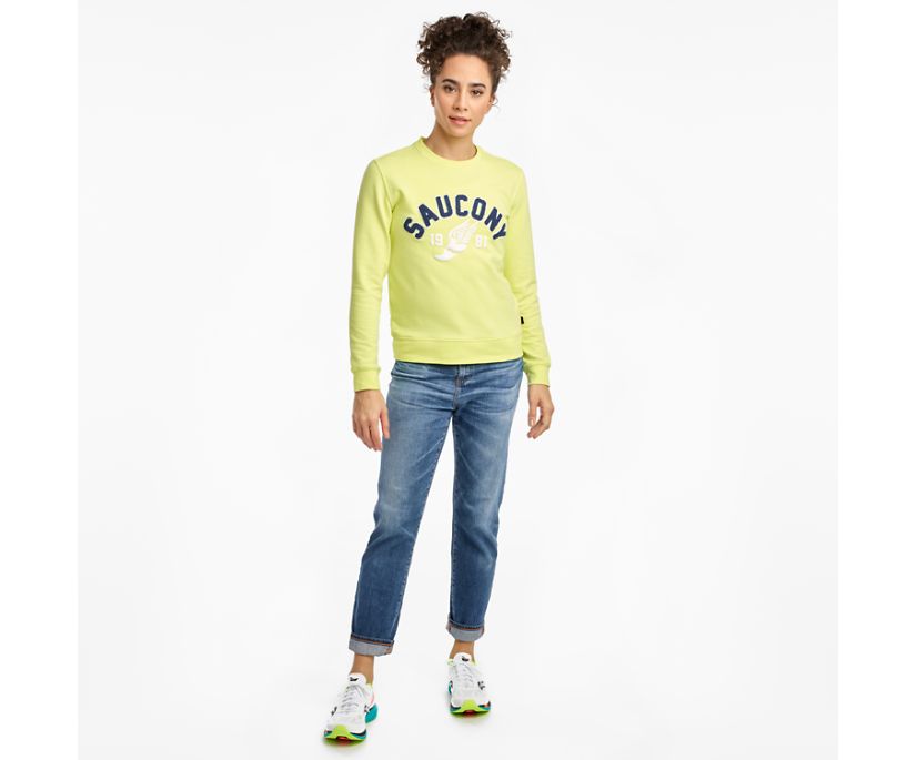 Saucony Rested Crewneck Overhemd Dames Lichtgroen | 865-RUQZYF