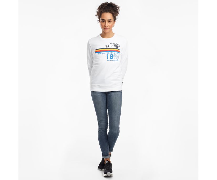 Saucony Rested Crewneck Overhemd Dames Wit | 087-VOGWNF