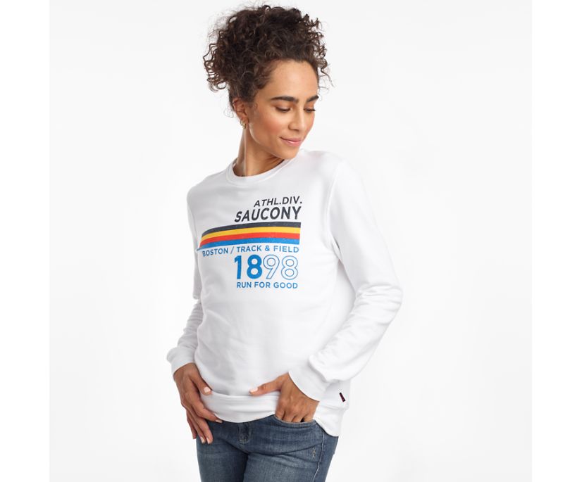 Saucony Rested Crewneck Overhemd Dames Wit | 087-VOGWNF