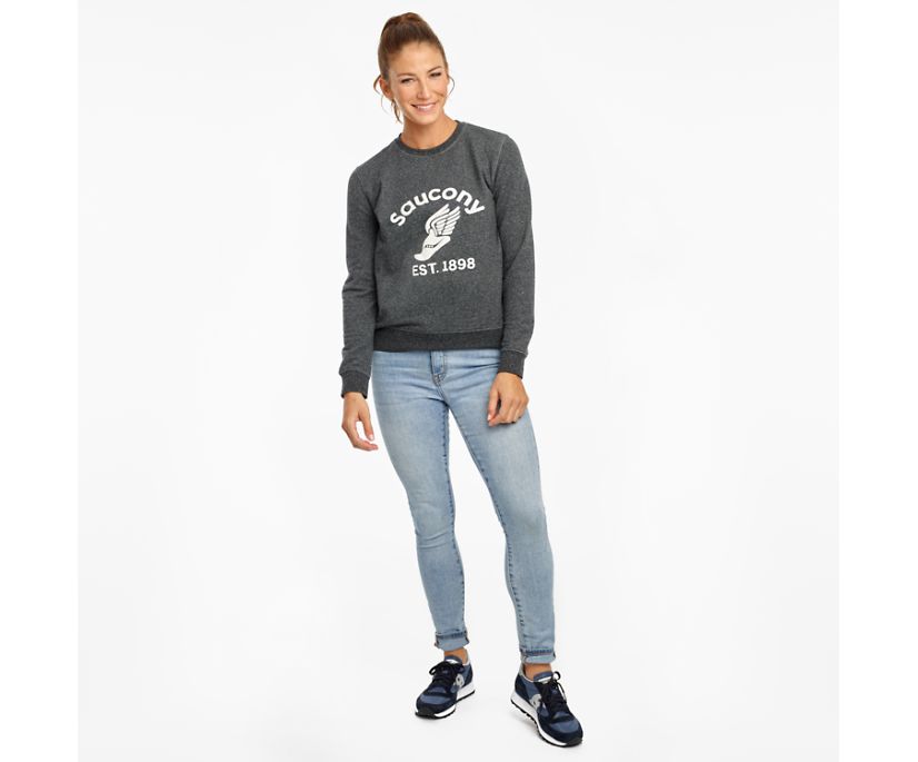 Saucony Rested Crewneck Overhemd Dames Zwart | 127-ERSALK