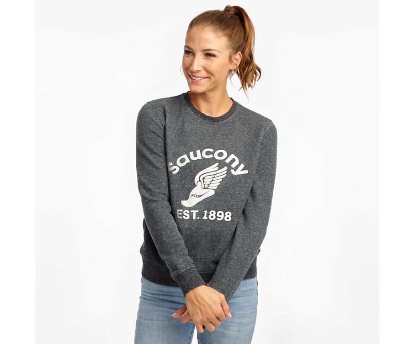 Saucony Rested Crewneck Overhemd Dames Zwart | 127-ERSALK