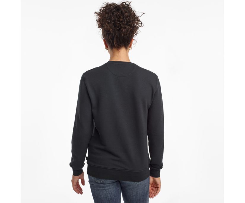 Saucony Rested Crewneck Overhemd Dames Zwart | 408-ZKBHIW