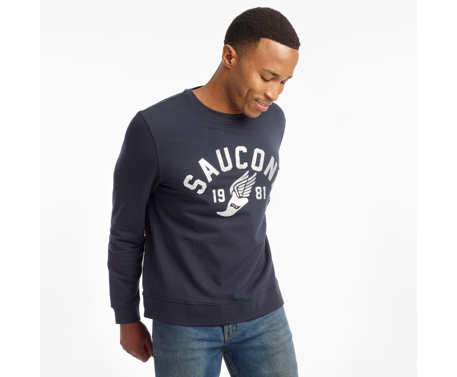 Saucony Rested Crewneck Overhemd Heren Donkerdonkerblauw | TJL189425