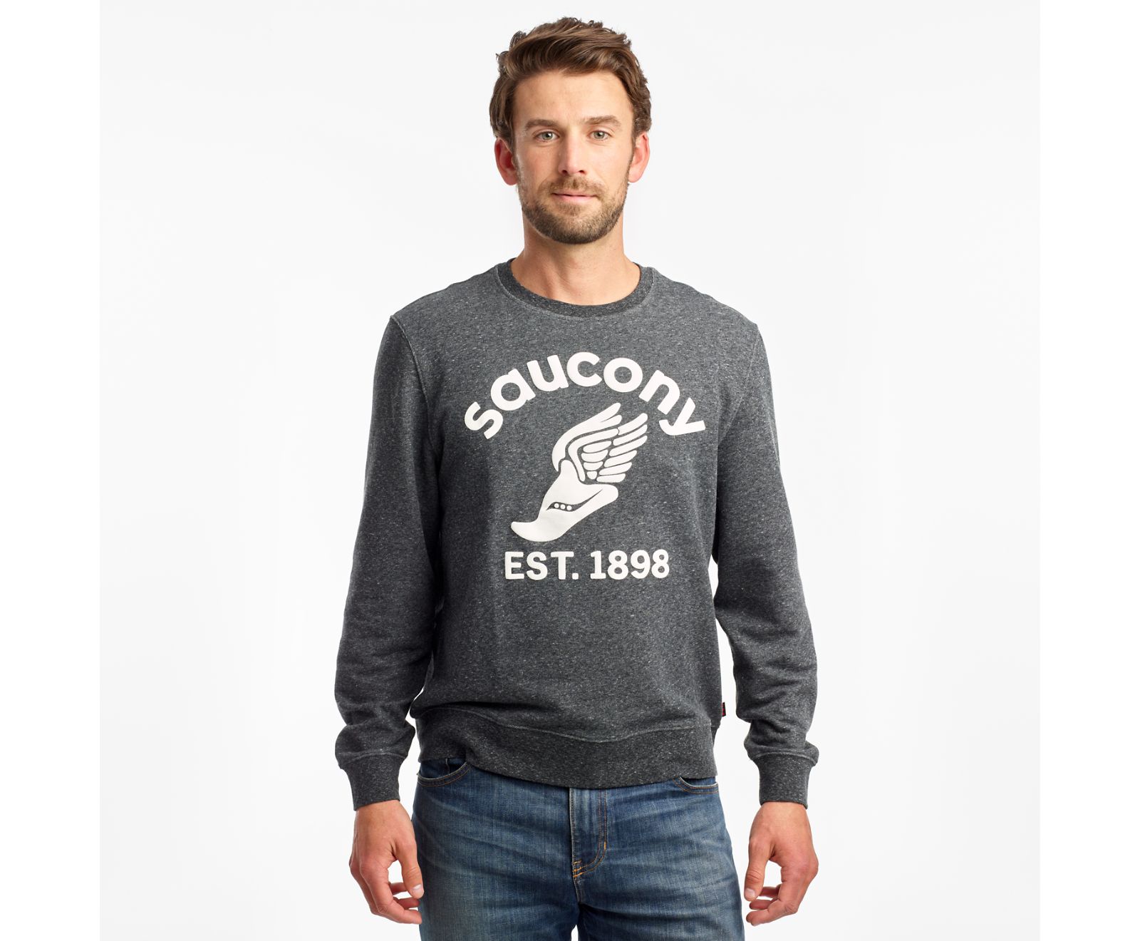 Saucony Rested Crewneck Overhemd Heren Zwart | NTX519304