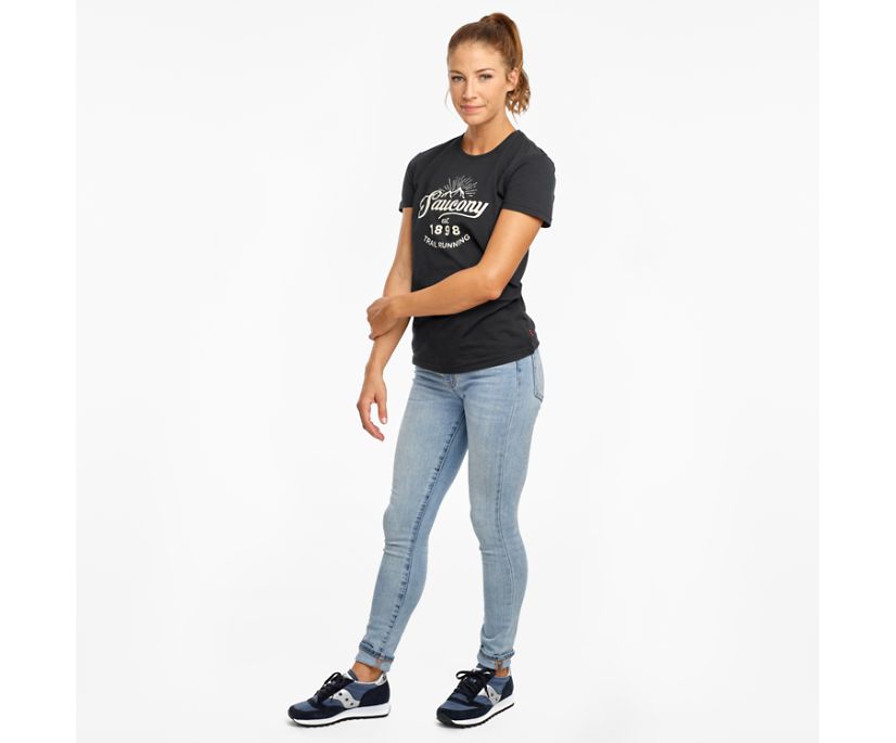 Saucony Rested Kort Sleeve Overhemd Dames Zwart | 140-UCPSEZ