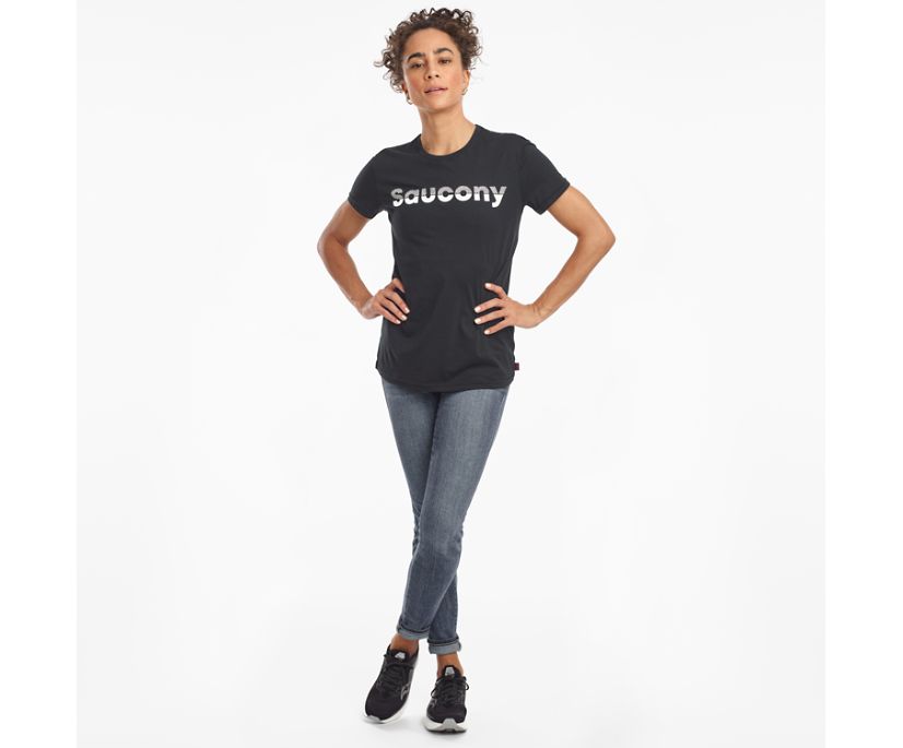 Saucony Rested Kort Sleeve Overhemd Dames Zwart | 351-SGEPBR