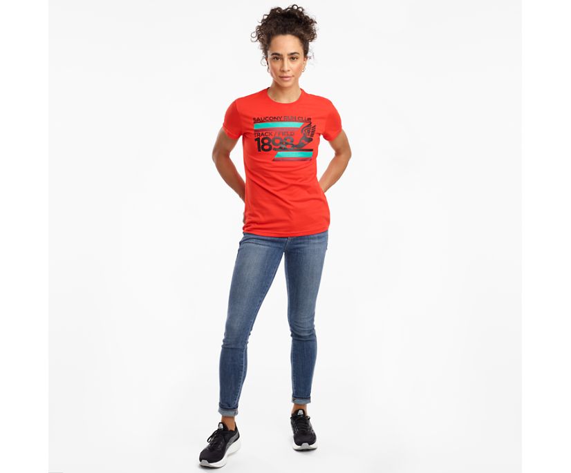 Saucony Rested Kort Sleeve Overhemd Dames Rood | 850-LUKDQT