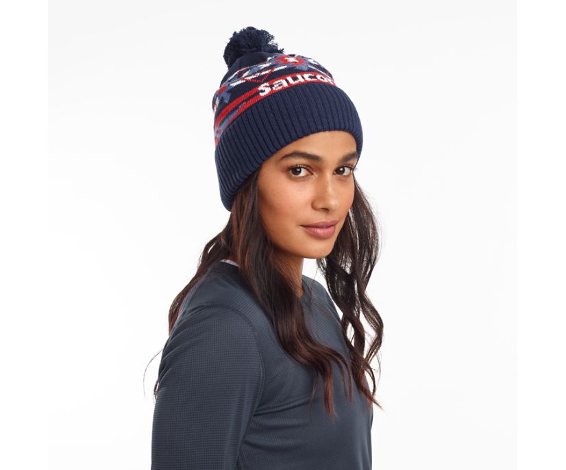 Saucony Rested Pom Beanies Dames Blauw | NQL719854