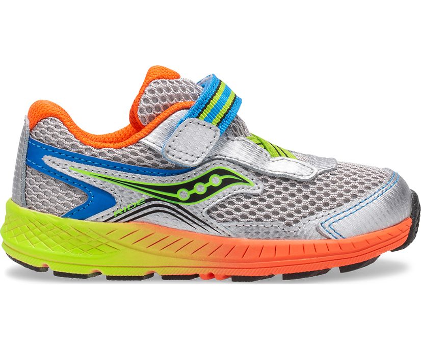 Saucony Ride 10 Jr. Sneakers Kinderen Zilver Oranje Groen | STM862037