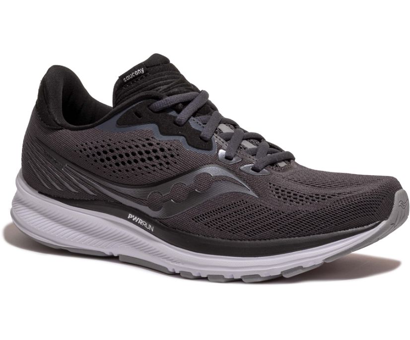 Saucony Ride 14 Brede Hardloopschoenen Dames Grijs Zwart | QFV281679