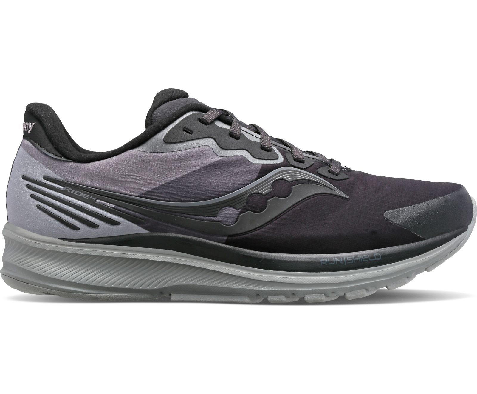 Saucony Ride 14 Runshield Hardloopschoenen Dames Zwart Grijs | AZF369875