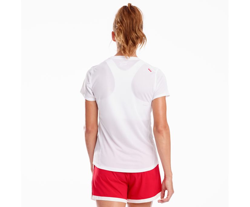 Saucony Stopwatch Kort Sleeve Overhemd Dames Wit | 465-VQJZSR