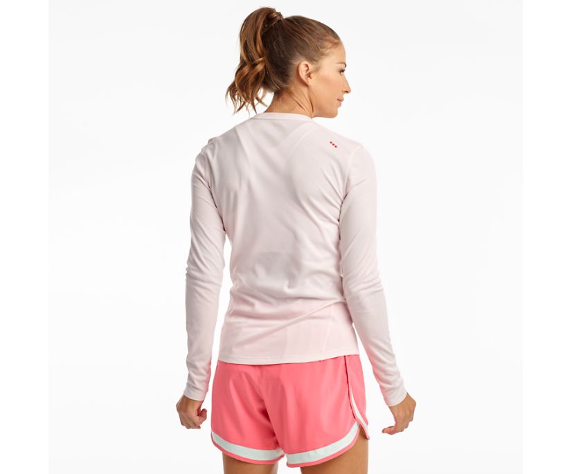 Saucony Stopwatch Long Sleeve Overhemd Dames Roze | 103-BRENQP