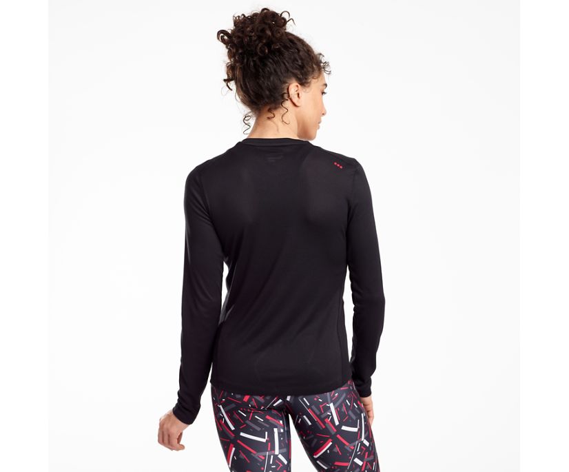 Saucony Stopwatch Long Sleeve Overhemd Dames Zwart | 120-FUBRGN