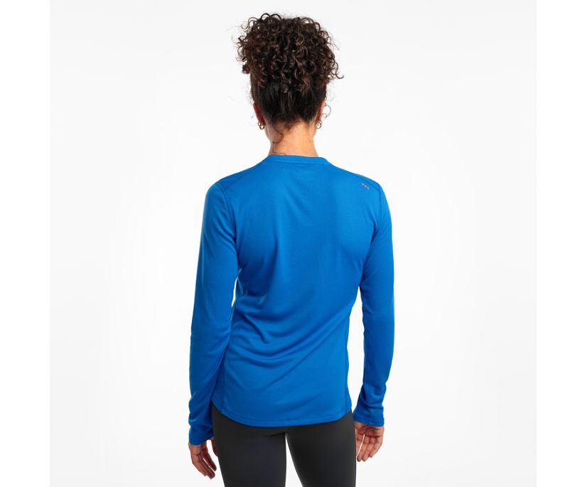 Saucony Stopwatch Long Sleeve Overhemd Dames Blauw | 178-SJHCLI