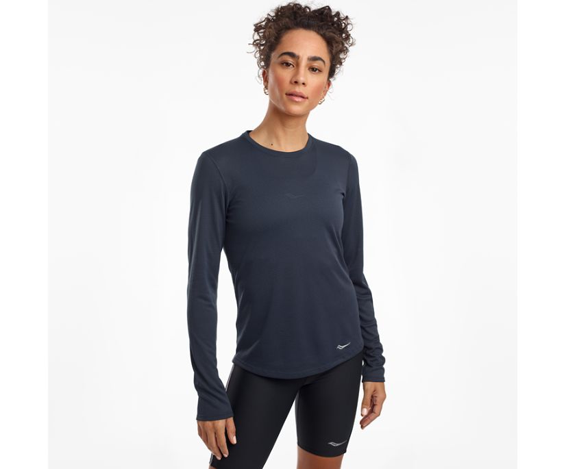 Saucony Stopwatch Long Sleeve Overhemd Dames Blauw | 479-XPMLHO