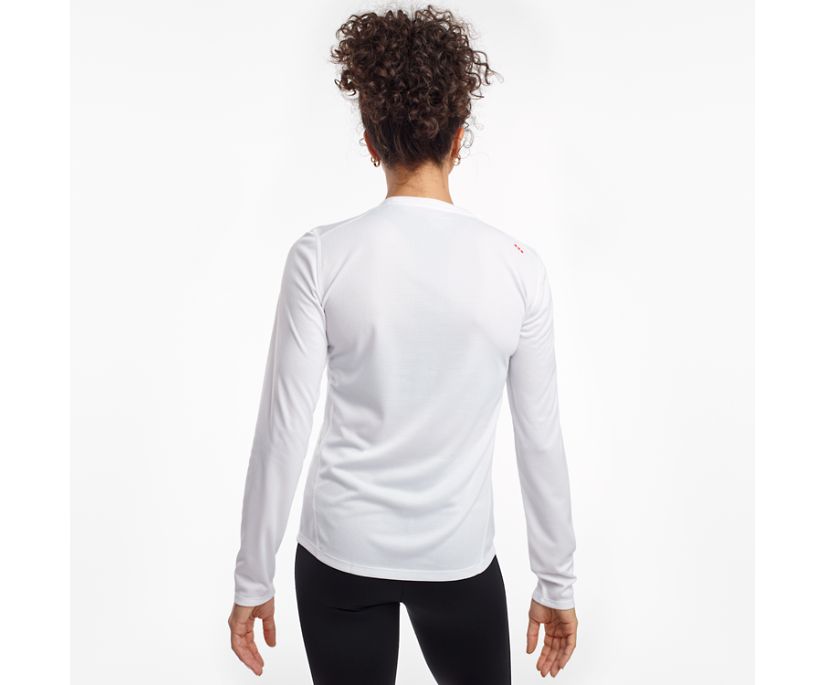 Saucony Stopwatch Long Sleeve Overhemd Dames Wit | 512-ONXZPI