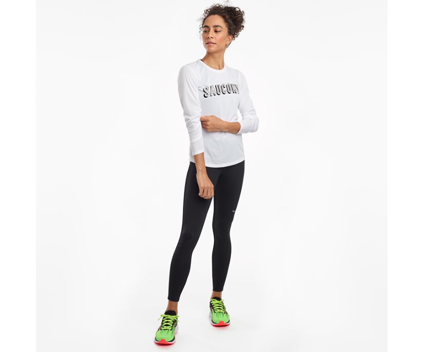 Saucony Stopwatch Long Sleeve Overhemd Dames Wit | 512-ONXZPI