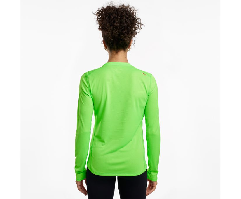 Saucony Stopwatch Long Sleeve Overhemd Dames Groen | 529-PDWATG