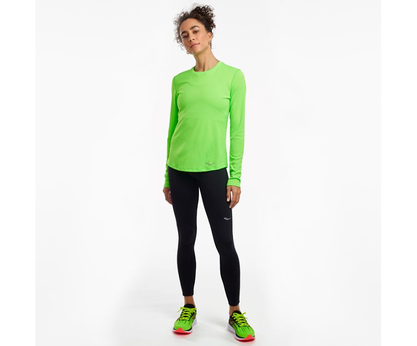 Saucony Stopwatch Long Sleeve Overhemd Dames Groen | 529-PDWATG