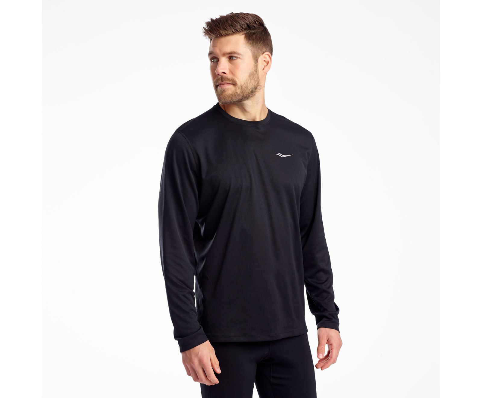 Saucony Stopwatch Long Sleeve Overhemd Heren Zwart | AVT379081