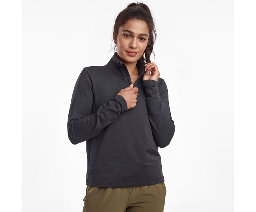 Saucony Sunday 1/4 Zip Jassen Dames Zwart | XWQ841970