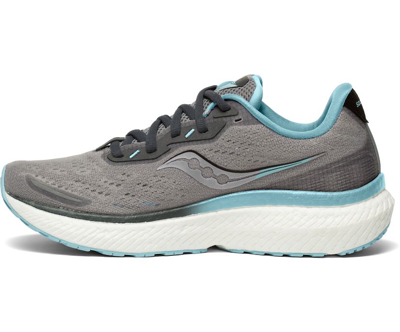 Saucony Triumph 19 Brede Hardloopschoenen Dames Grijs Turquoise | HIR895237