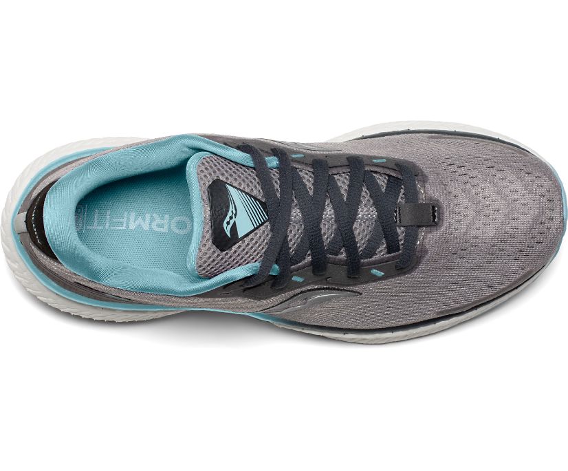 Saucony Triumph 19 Brede Hardloopschoenen Dames Grijs Turquoise | HIR895237