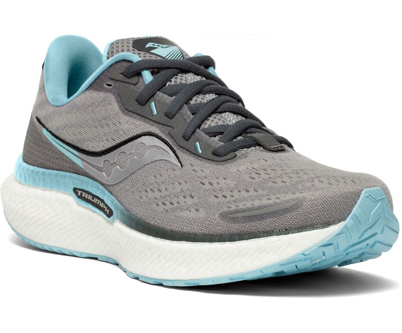 Saucony Triumph 19 Brede Hardloopschoenen Dames Grijs Turquoise | HIR895237