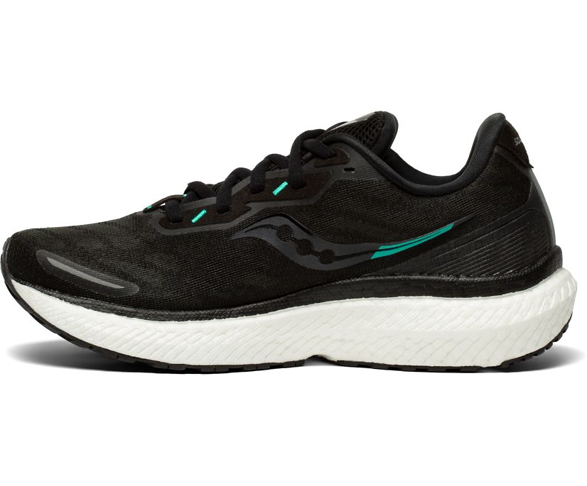 Saucony Triumph 19 Brede Hardloopschoenen Dames Zwart Wit | PWF763920