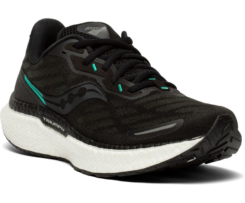 Saucony Triumph 19 Brede Hardloopschoenen Dames Zwart Wit | PWF763920