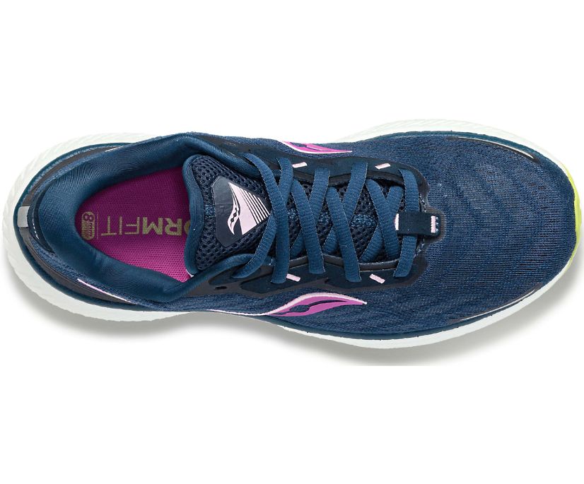 Saucony Triumph 19 Hardloopschoenen Dames Donkerblauw Groen | JUP670512