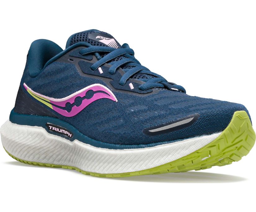 Saucony Triumph 19 Hardloopschoenen Dames Donkerblauw Groen | JUP670512