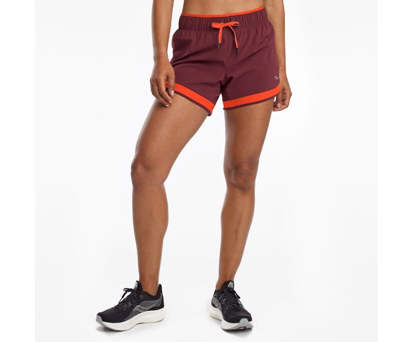 Saucony Outpace 5" Korte Broek Dames Bordeaux | 624-DWACYE