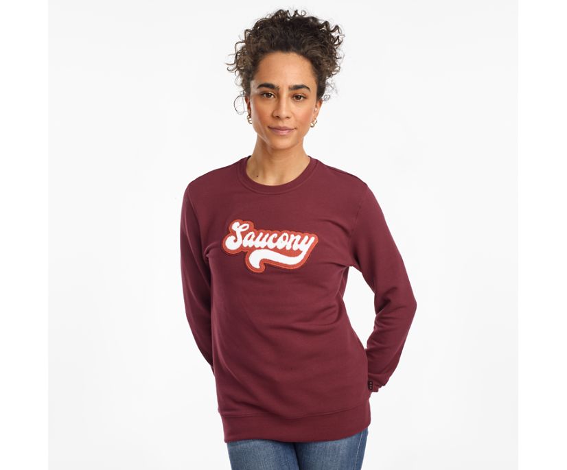 Saucony Rested Crewneck Overhemd Dames Bordeaux | 894-NYZBOT