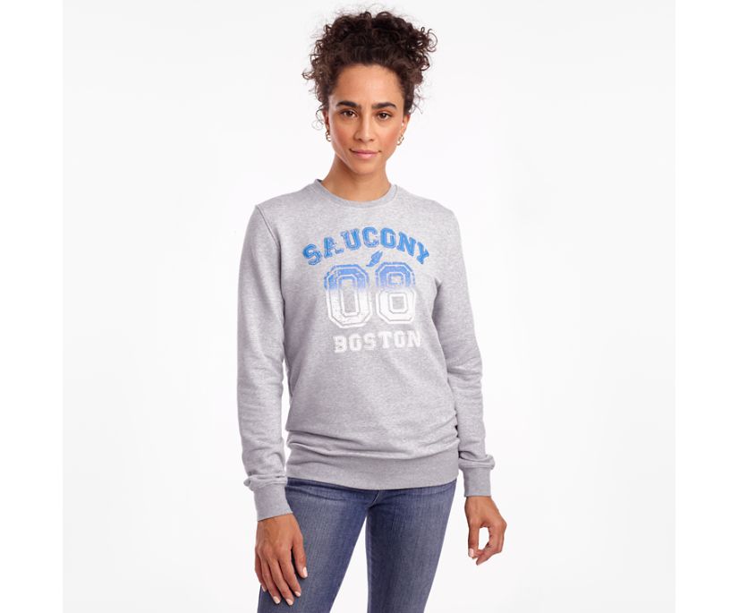 Saucony Rested Crewneck Overhemd Dames Lichtgrijs | 536-QMDBSY