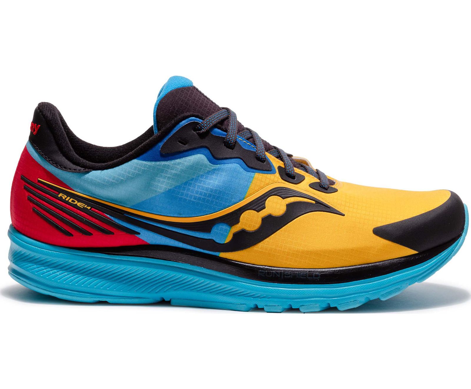 Saucony Ride 14 Runshield Hardloopschoenen Heren Geel Blauw Rood | PUA604129