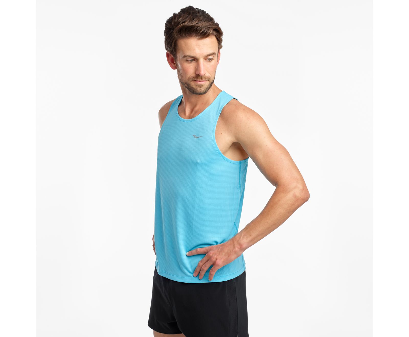 Saucony Stopwatch Singlet Tanktop Heren Blauw | QIJ675824